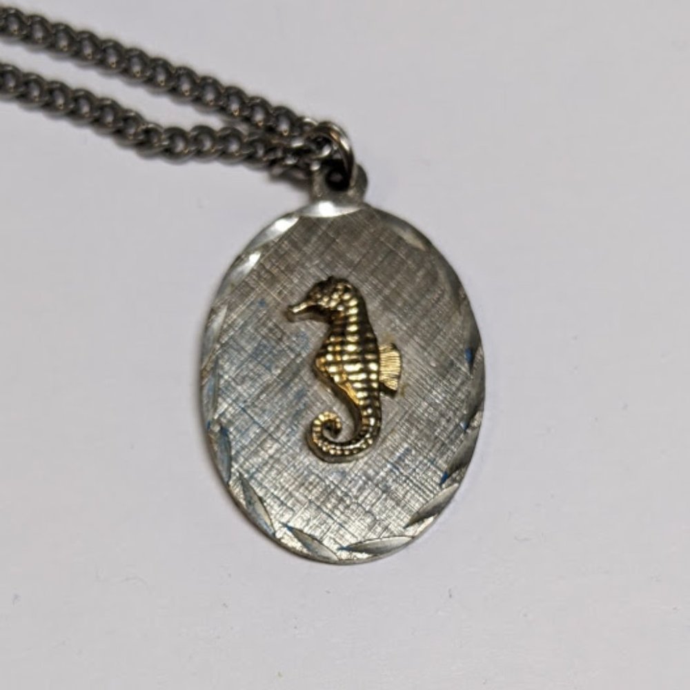 Mid Century MCM Seahorse Pendant Necklace